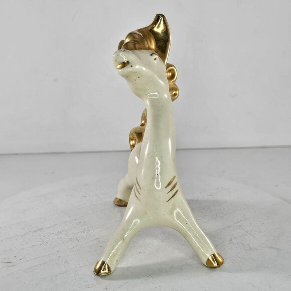 Vintage 1950s Gold & White Donkey Figurine Whimsical Silly - Picture 7 of 8
